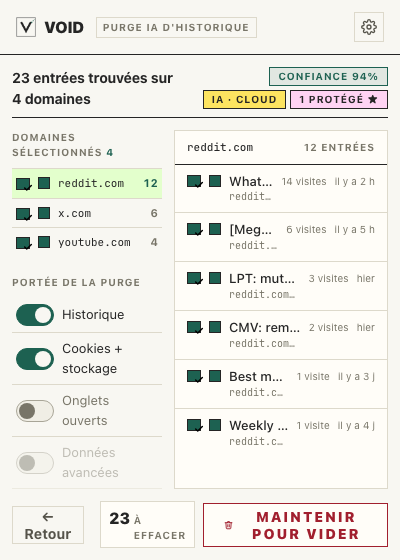 VOID vérifie avec toi avant d'effacer
